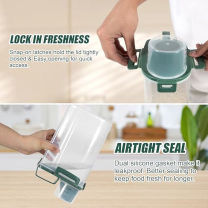 3 Lbs Pet Dog Food Storage Container for Bird Seed Rice Flour - Pine Green - Image 4