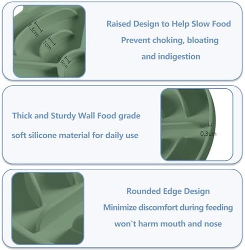 MateeyLife 2 Pcs Silicone Slow Feeder Cat Bowl, Puzzle Feeder Cat Food Dish, Non-Slip Silicone Bowl for Cats, Suitable for Dry and Wet Foods, Kitty Bowls to Slow Down Eating, Prevent Overeating - Image 3