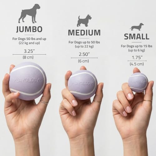 Playology Squeaky Chew Ball Dog Toy - Medium, Lamb Scent - Image 5