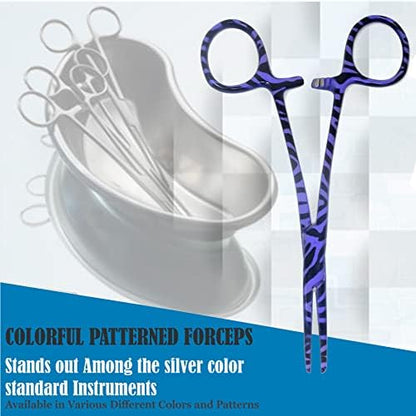 Dog Pet Ear/Nose Hair Puller Grooming Hemostat Locking Forceps Pliers, 5.5" (14cm), Straight (Purple Swirls) - Image 7