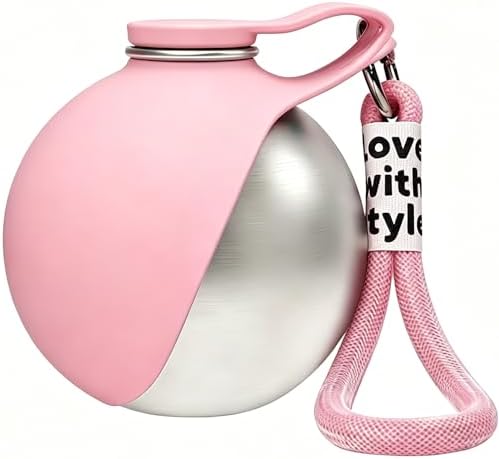 2-in-1 Dog Water Bottle - Portable Pet Travel Flask with Bowl -Pink by Unknown