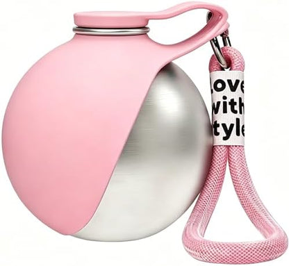 2-in-1 Dog Water Bottle - Portable Pet Travel Flask with Bowl -Pink by Unknown