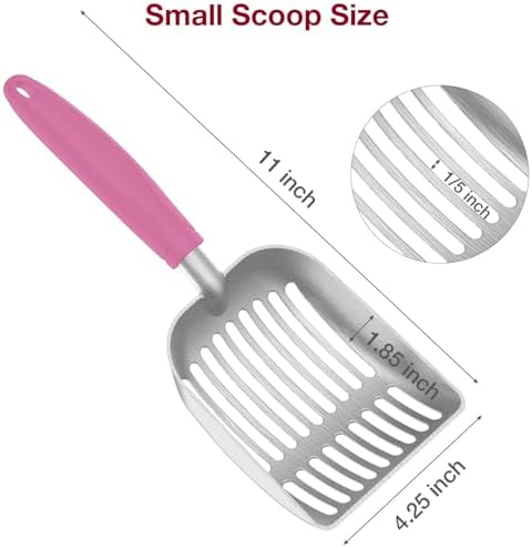 Cat Litter Scoop, Kitty Metal Scooper, Aluminum Alloy Sifter, Kitten Pooper Lifter, Deep Shovel, Long Handle, Poop Sifting, Durable, Heavy Duty, for Litter Box - Image 2