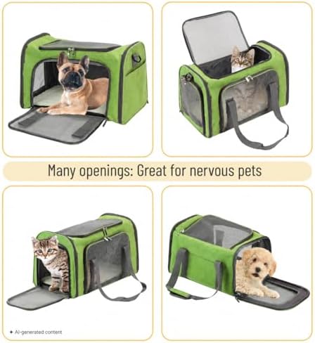 Mr. Pen- Pet Carrier, 17.5" x 11.2" x 11.5", Medium Size, Green - Image 6