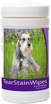Healthy Breeds Miniature Schnauzer Tear Stain Wipes 70 Count by HealthyBreeds