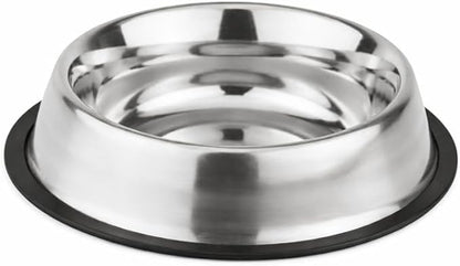 Printed Bowl 23.6 fl oz Anti-Skid Food and Water Dog Bowl | Stainless Steel Bowl for Dogs and Cats | Dog Water and Food Bowl | Dog Feeding Bowl (Silver)