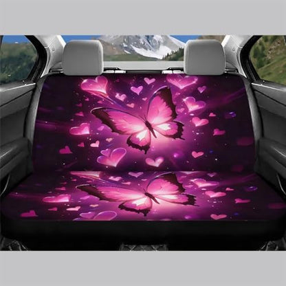 AFPANQZ 3D Butterfly Car Seat Cover for Rear Bench Seats Polyester Fabric Protects Against Dirt Pet Fur Dog Hair, Easy to Install with Universal Fit for Cars Trucks and SUV - Image 3