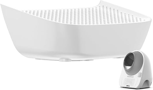 CATLINK Ramp, Compatible with Prox Series Self Cleaning Cat Litter Box, Easy Entry for Elder Cats, Kitten and Cats with Limited Mobility, Traps Mess from Box and Paws (White)