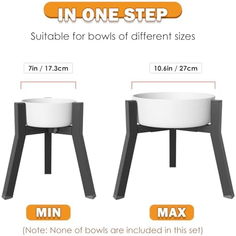 2Pack Elevated Dog Bowl Stand for Large Dogs, Adjustable Width 7-10.6", Raised Food Water Bowl Stand, Bowl NOT Included - Image 2