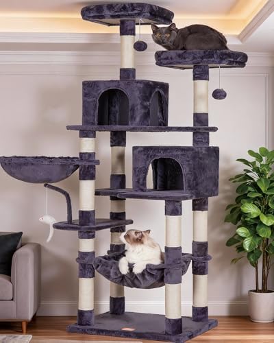 Heybly Cat Tree, 70 inches Tall Cat Tower for Indoor Large Cats HCT032G by HEYBLY