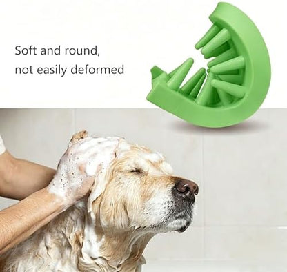 Pet Bath & Massage Brush,Pet Grooming Brush,Soft Rubber Scrubber for Brushing,Massaging,Bathing,Shampooing and Reducing Hairballs (Green, Style 1) - Image 6