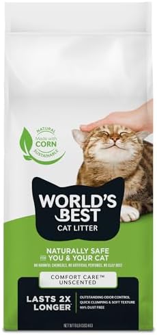 World's Best Cat Litter, Comfort Care, Unscented, Odor Control, 8 lb Bag by WorldsBestCatLitter