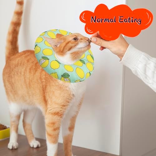 Seyezo Cat Cone Collar Soft, Adjustable Cat Recovery Collars, Green Lemon M - Image 4