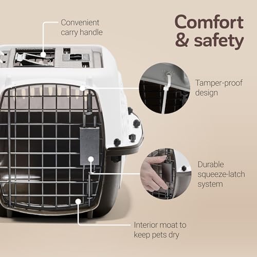 Petmate Two Door Plastic Pet Kennel for Small Dogs and Cats, 19in, White - Image 4