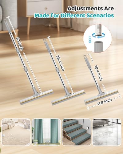 Pet Hair Remover for Carpet, 54 Inch Adjustable Long Handle Carpet Rake for Pet Hair Removal, 3 Piece Dog Hair Carpet Rake and Carpet Scraper Tool for Rugs, Couch, Stairs, Furniture - Image 2