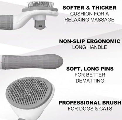 Yaomiao 9 Pcs Dog Grooming Kit Nail Clippers Deshedding Tools,Classic Color - Image 3
