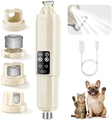 Dog Nail Grinder Quiet, 2-in-1 Paw Trimmer with Light for Dogs by Unknown