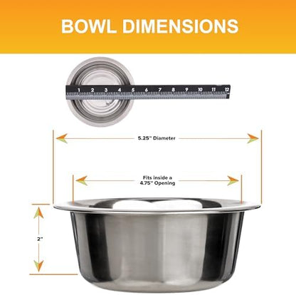 Neater Pet Brands 2.2 Cup (18 oz.) Stainless Steel Dog Bowls, Set of 2 Neater Feeder Replacement Bowls (Small Deluxe Model), Dog Food Bowl & Water Bowl, Dishwasher Safe Metal Dish for Cat & Small Dogs - Image 3