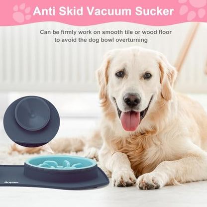 Slow Feeder Dog Bowls 3 in 1 Stainless Steel Food Water Bowl to Slow Eating - Image 2