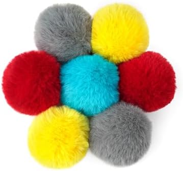 CHIWAVA 24PCS 1.8" Catnip Furry Cat Toys Ball Soft Pom Pom Balls Kitten Toy - Image 4