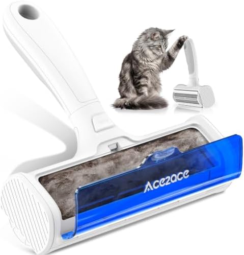 ACE2ACE Pet Hair Remover, Reusable Lint Roller with Translucent Bin, Blue by ACE2ACE