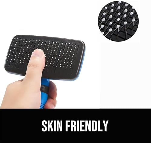 Design Patent Certificated Self Cleaning Slicker Brush for Dogs& Cats, Skin Friendly Grooming Dog& Cat Brush for Shedding and Deshedding, Pet Supplies Accessories,Blue - Image 4