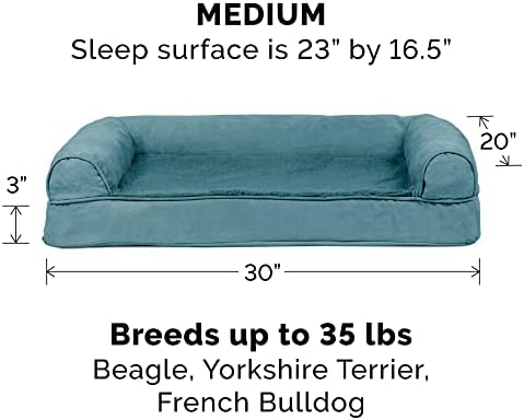 FurHaven Soft, Orthopedic Foam Sofa Dog Bed with Washable & Removable Cover - Plush/Suede - Deep Pool, Dogs Up to 35 lbs - Medium - Image 3