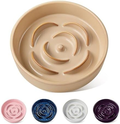 vancasso Ceramic Slow Feeder Dog Bowls, 0.6 Cup Puzzle Dish for Small Breed by vancasso