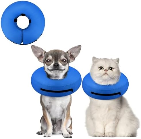Supet Inflatable Dog Cone Collar for Small Dogs Puppies Cats, Soft Dog Cone Alternative After Surgery for Puppies Cats to Stop Licking by Supet