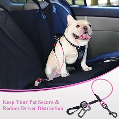 VIVAGLORY Dog Seatbelt Tuffbelt Dog Car Harness, L, Pink - Image 6