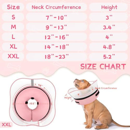 Supet Raised Inflatable Dog Cone Collar to Stop Licking, Soft Dog Cone Alternative After Surgery, Pet Neck Donut Collar for Small Medium Large Dogs - Image 6