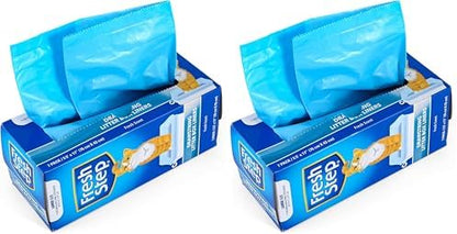 Fresh Step Drawstring Cat Litter Box Liners, Scented Heavy Duty Kitty Litter Bags for Large Oval or Rectangle Pans, Helps Contain Odor and Mess, Easy Lift Out Cleanup, 30 x 17 in, 7 Count (Pack of 2) by FreshStep
