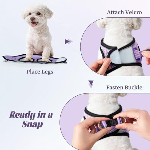 No Pull Dog Puppy Harness and Leash Set Reflective Mesh Vest Medium - Image 4