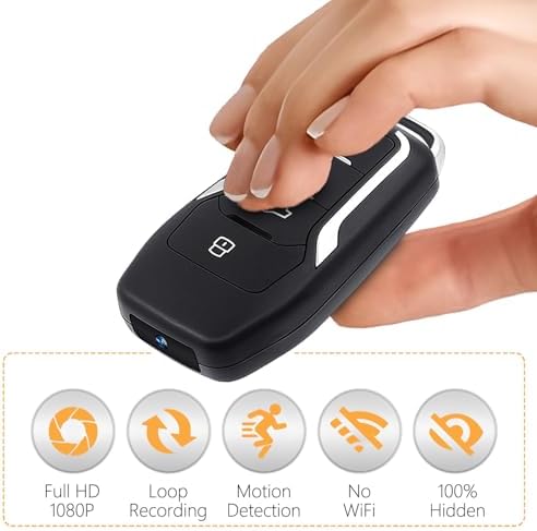 Portable Car Key Style Mini Camera, 64GB Body Cam,1080P HD Motion Detection Recorder, USB Charging for Home & Personal Property Safety - Image 2