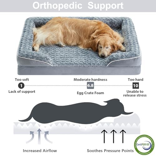 WNPETHOME Orthopedic Washable Dog Bed Large for Senior Dog Cozy Sleep - Image 3
