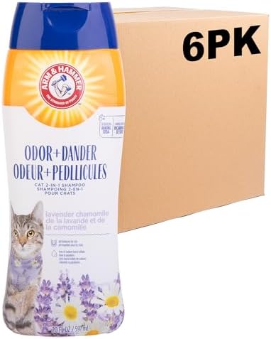 Arm & Hammer 2-in-1 Deodorizing Cat Shampoo, Lavender, 20 Fl Oz, 6-Pack by ArmHammer