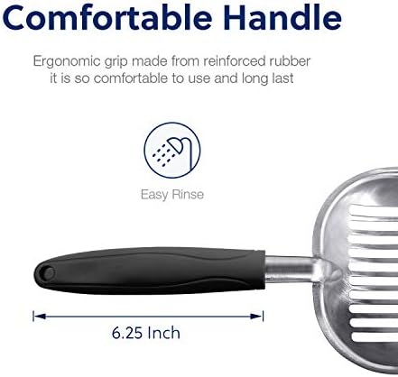 WePet Cat Litter Scoop, Aluminum Alloy Sifter, Kitty Metal Scooper, Deep Shovel, Long Handle, Poop Sifting, Kitten Pooper Lifter, Durable, Heavy Duty, for Litter Box - Image 3