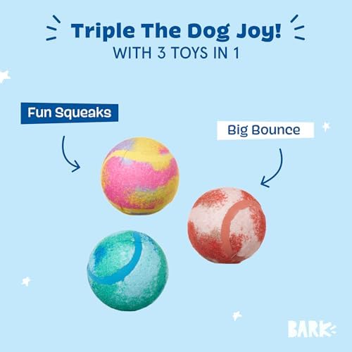 BarkBox Bath Bomb 3-in-1 Interactive Rubber Dog Toy Balls - for Dogs - Image 2
