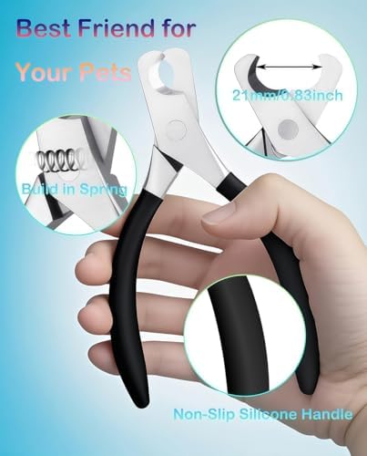 Large Dog Nail Clippers Wide Jaw Opening Heavy Duty Dog Nail Trimmer Cat Claw Clippers(Black) - Image 2