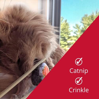 Huxley & Kent Plush Crinkle Catnip Cat Toy, Classic Sushi - Image 4