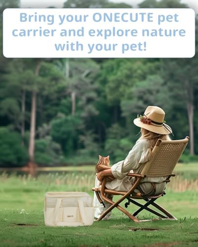 ONECUTE Dog Purse Carrier for Small Dogs Rabbit cat with Large Pockets, Cotton Bag, Dog Carrier Soft Sided, Collapsible Travel Puppy Carrier (Beige Breathable, 13.6" L x 6.5" W x 10.0" H) - Image 7