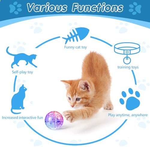 Sratte 2 Pcs Rechargeable Light up Cat Ball Ghost Hunting, Clear - Image 4