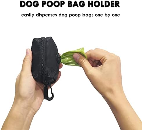 Dog Poop Bag Rolls Holder for Leash + 20 Doggy Waste Bags, Black - Image 6