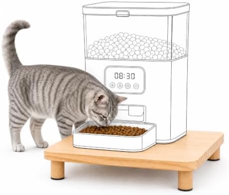 Elevated Cat Food Stand for Automatic Feeder, 2.4" Raised Cat Bowl Stand by BeautyMaker