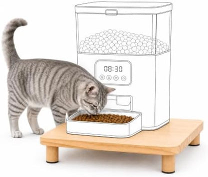 Elevated Cat Food Stand for Automatic Feeder, 2.4" Raised Cat Bowl Stand by BeautyMaker