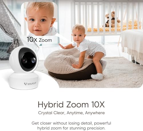 VSTARCAM Dual Lens Indoor Security Camera, 2K QHD with 10X Zomm, 360° Pan-Tilt 2.4GHz with Color Night Vision, Motion Detection, Real-time Alerts, 2-Way Audio, Cloud & SD Card Storage(up to 256GB) - Image 4