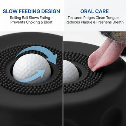 Slow Feeder Dog Lick Bowl, Rolling Ball & Silicone Suction Cup, Small Dogs - Image 4
