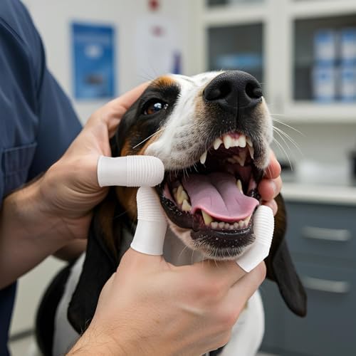 YUIANLB 20 Pcs Pet Dental Care Kit Finger Toothbrush Oral Cleaning Wipes Soft Washable Fabric Freshens Breath Reduces Plaque Tartar Complete Oral Hygiene Set for Puppies Kittens at Home - Image 6