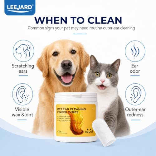 50-Count Pet Ear Finger Wipes - Wax & Odor Removal - Image 2