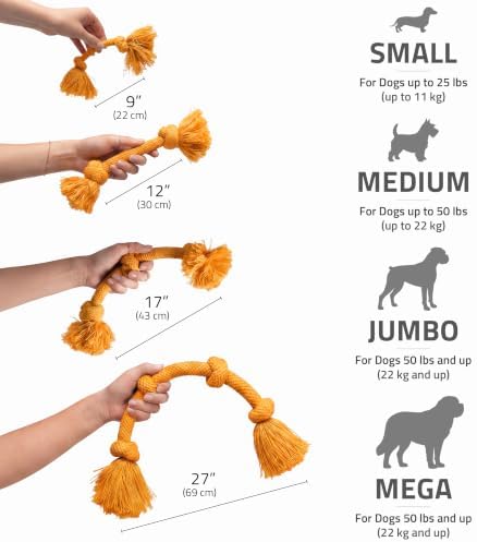Playology Tug Rope Dog Toys for Medium Dogs - Medium, Cheddar Cheese Scent - Image 5